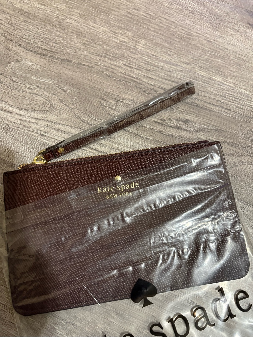 kate spade New York Brown Zip Wristlet wallet